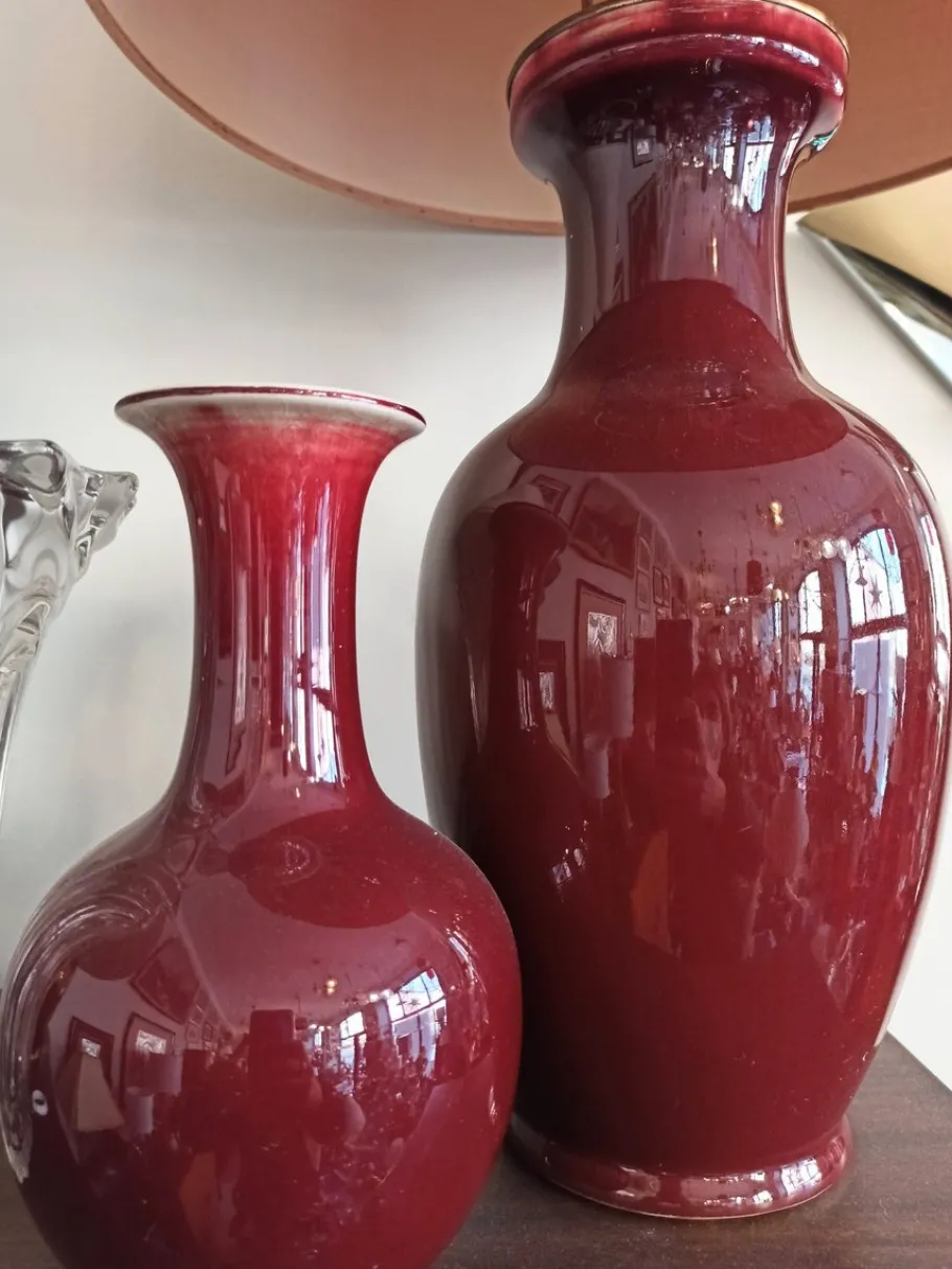 Online Pamono Dark Red Ceramic Lamp