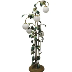 Sale Pamono Decorative Leaf and Vine Green Toleware Floor Lamp by Hans Kögl, 1970s