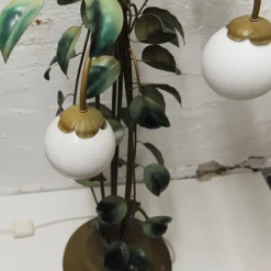 Sale Pamono Decorative Leaf and Vine Green Toleware Floor Lamp by Hans Kögl, 1970s