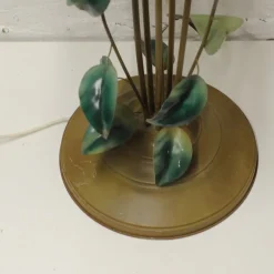 Sale Pamono Decorative Leaf and Vine Green Toleware Floor Lamp by Hans Kögl, 1970s