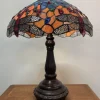 Clearance Pamono Decorative Tiffany Style Lamp with Orange Dragonfly Stained Glass Shade