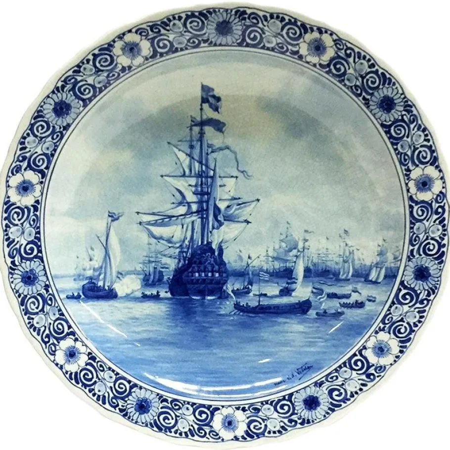New Pamono Delft Bottle Wall Plate After van de Velde from Porceleyne Fles, 1898