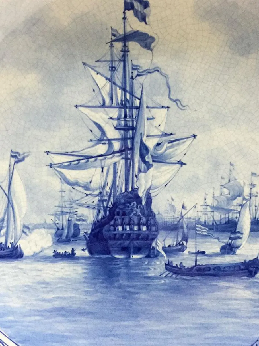 New Pamono Delft Bottle Wall Plate After van de Velde from Porceleyne Fles, 1898