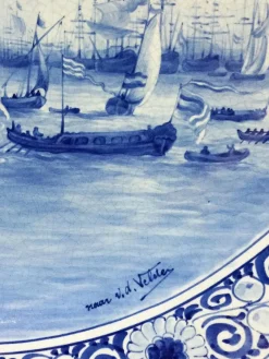 New Pamono Delft Bottle Wall Plate After van de Velde from Porceleyne Fles, 1898