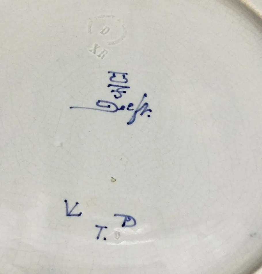New Pamono Delft Bottle Wall Plate After van de Velde from Porceleyne Fles, 1898