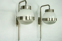 New Pamono Delta Wall Lamps by Sergio Mazza for Artemide, Italy, 1960s, Set of 2