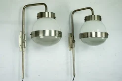 New Pamono Delta Wall Lamps by Sergio Mazza for Artemide, Italy, 1960s, Set of 2