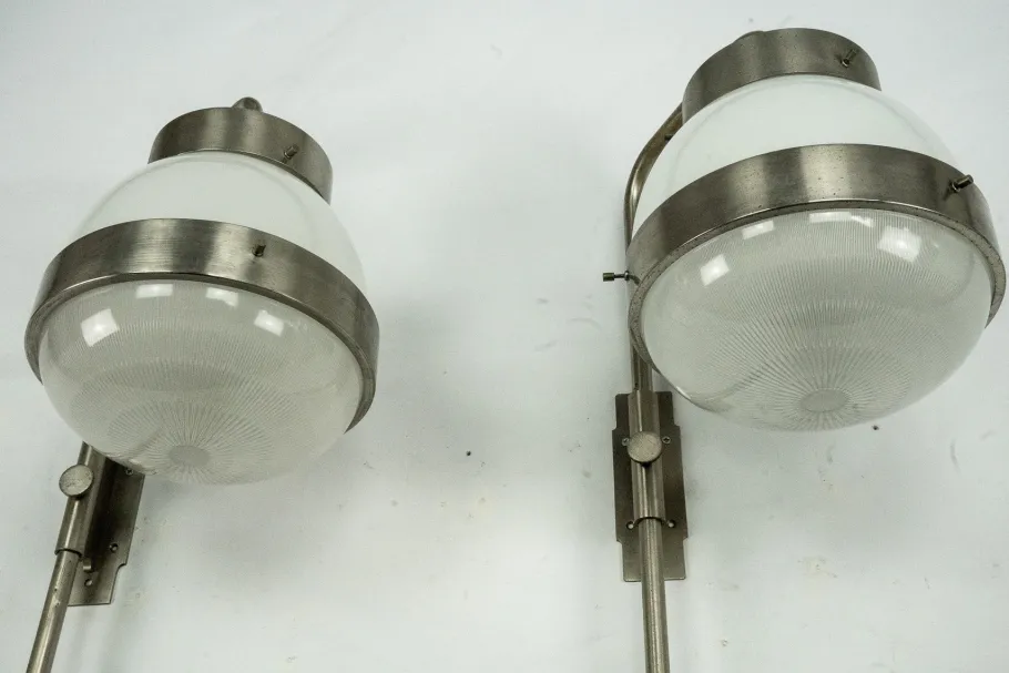 New Pamono Delta Wall Lamps by Sergio Mazza for Artemide, Italy, 1960s, Set of 2