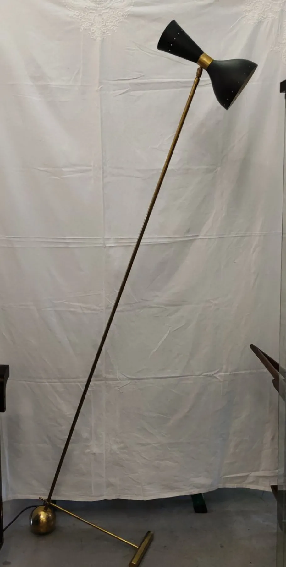 Pamono Diábolo Floor Lamp in the style of Stilnovo, 1960s