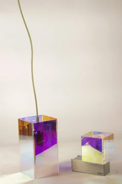 Sale Pamono Didodado Iridescent Acrylic Glass Pendant and Wall Light from Emporium, 1990s, Set of 2