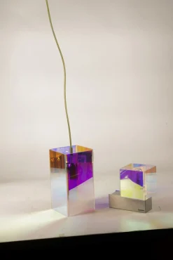 Sale Pamono Didodado Iridescent Acrylic Glass Pendant and Wall Light from Emporium, 1990s, Set of 2