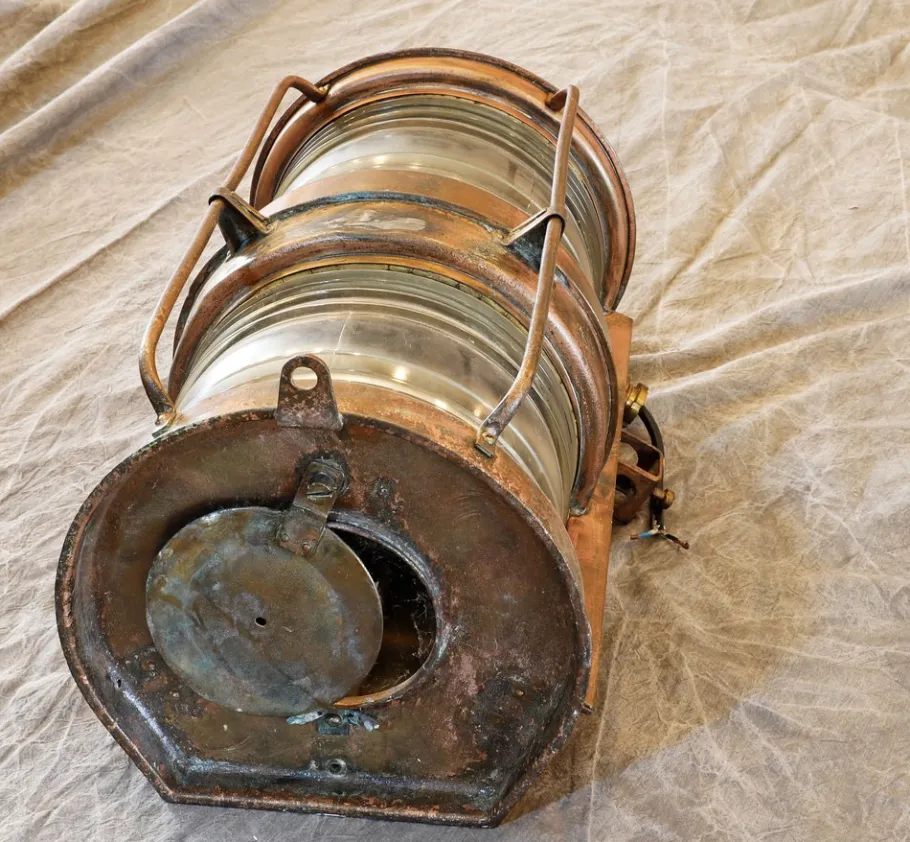 Hot Pamono Dock Lens Boat Deck Light from Norton Sento, 1953