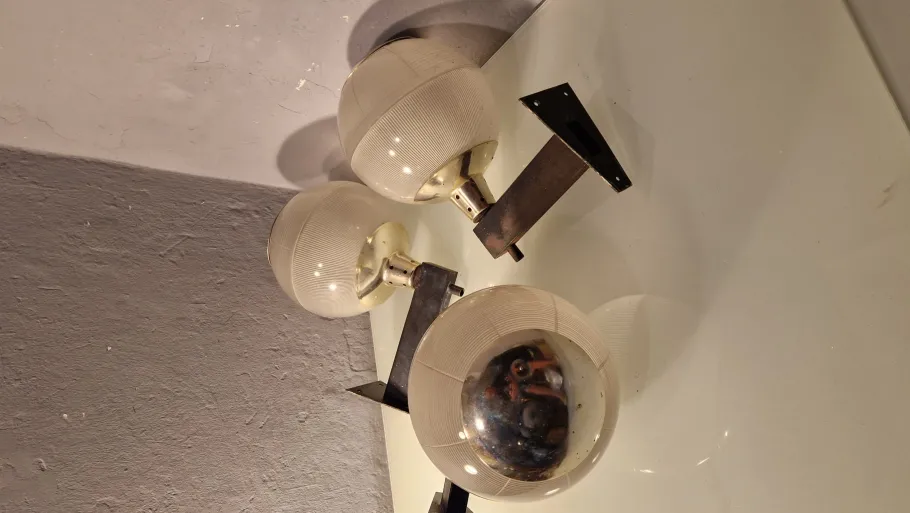 Best Pamono Double Fresnel Glass and Polished Aluminum Wall Light, 1960s