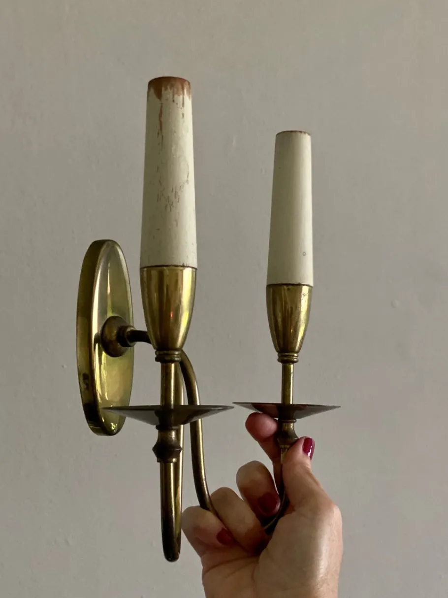 Best Pamono Double Light Wall Lights by Giò Ponti, 1950s, Italy, Set of 3
