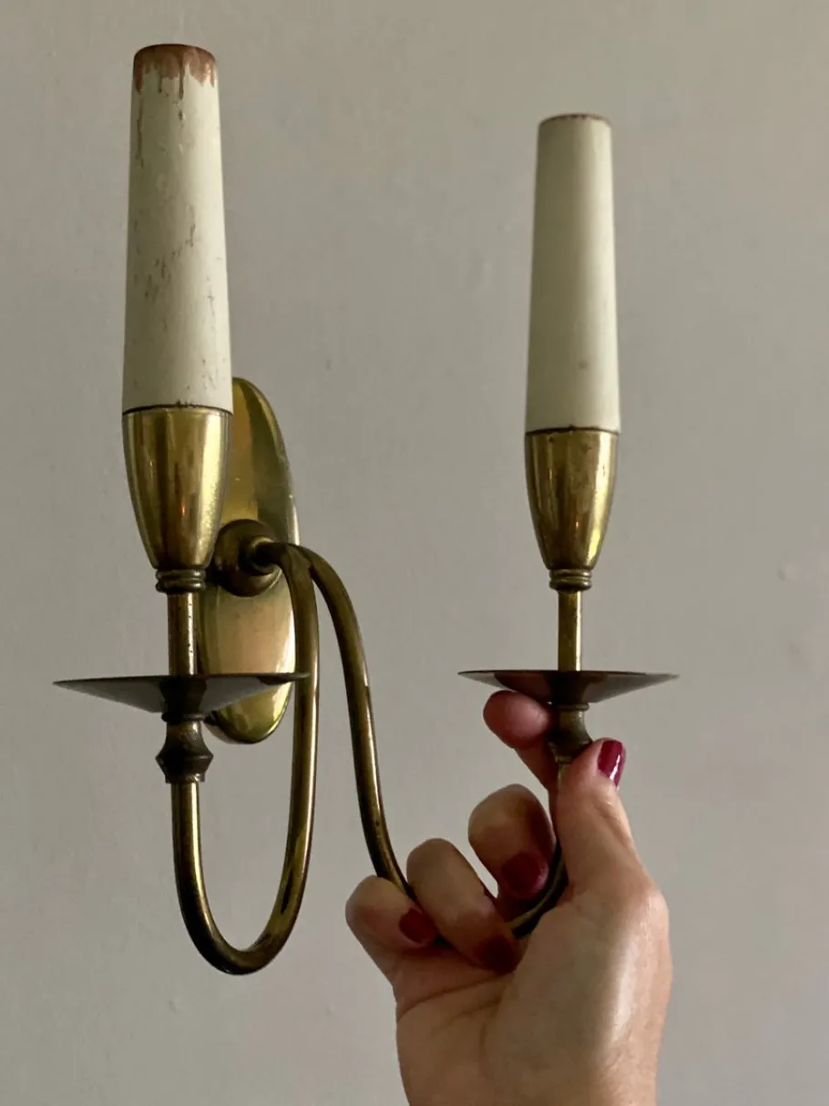 Best Pamono Double Light Wall Lights by Giò Ponti, 1950s, Italy, Set of 3