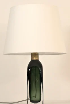 Discount Pamono Doublecoated Blue-Green Glass Table Lamp by Carl Fagerlund for Orrefors, 1950s