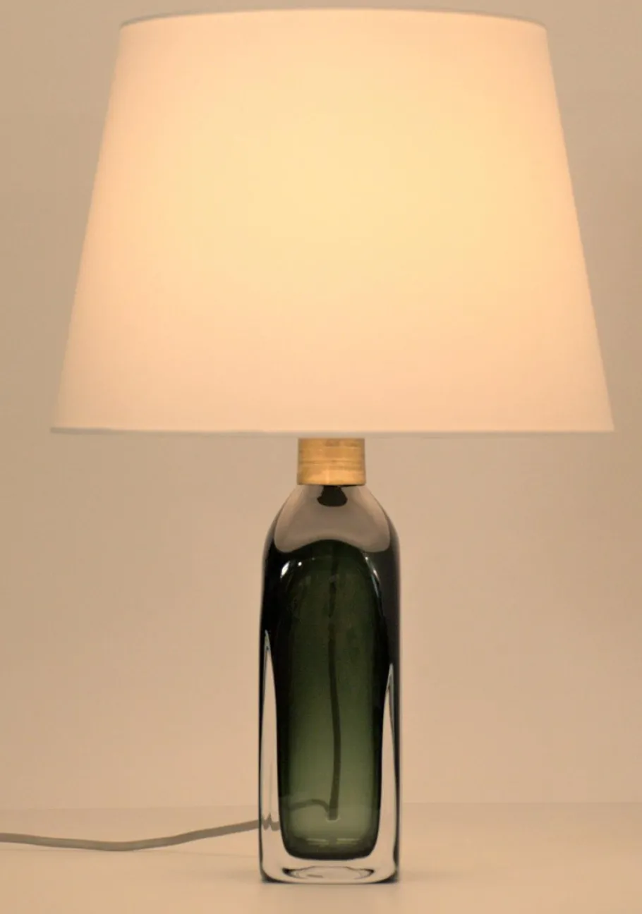 Discount Pamono Doublecoated Blue-Green Glass Table Lamp by Carl Fagerlund for Orrefors, 1950s