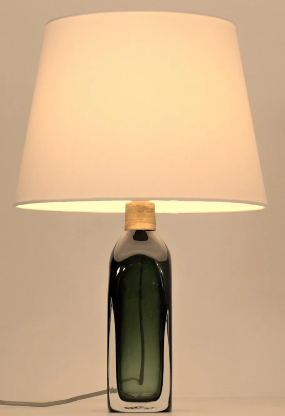Discount Pamono Doublecoated Blue-Green Glass Table Lamp by Carl Fagerlund for Orrefors, 1950s