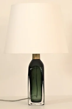 Discount Pamono Doublecoated Blue-Green Glass Table Lamp by Carl Fagerlund for Orrefors, 1950s
