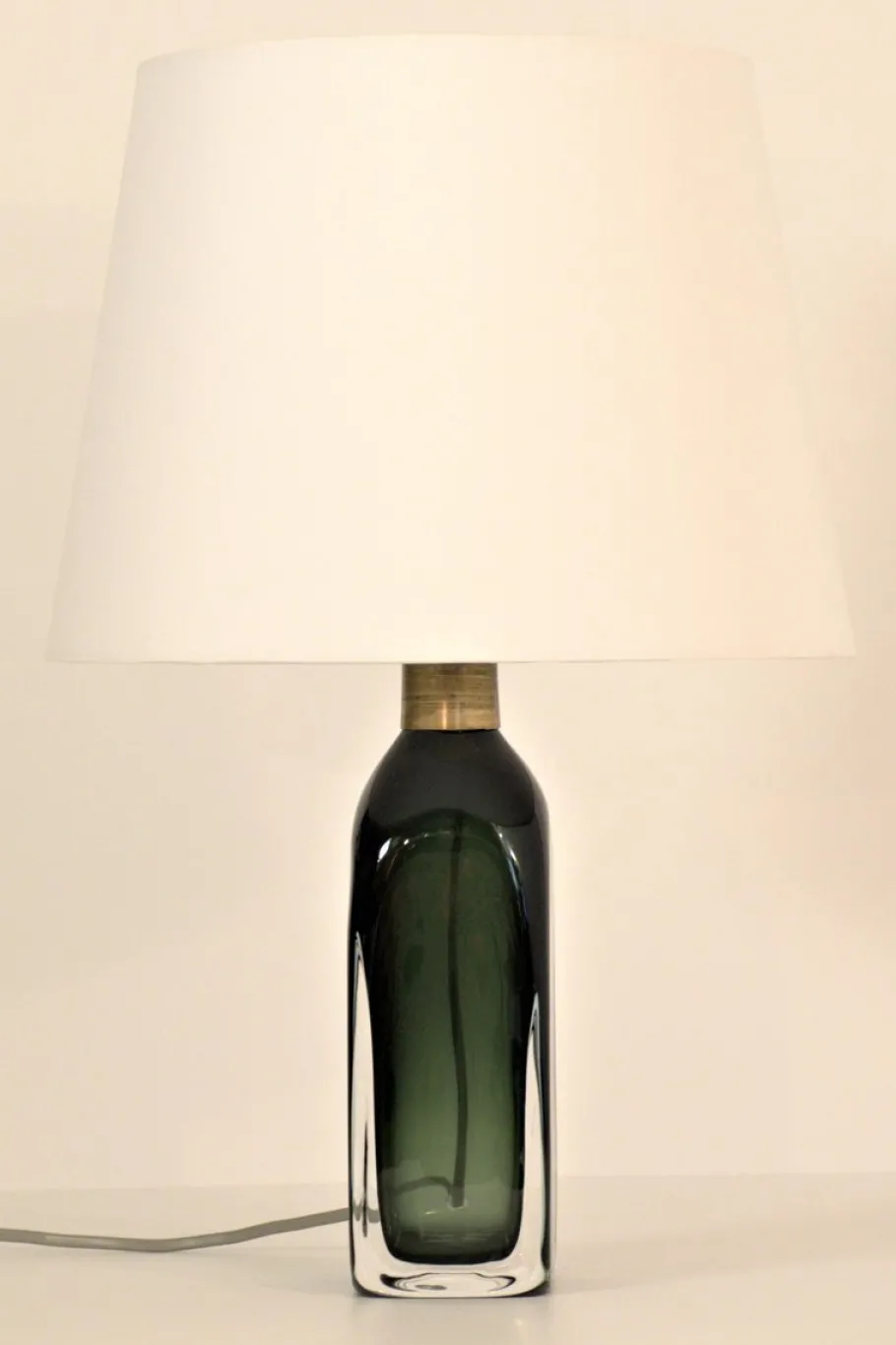 Discount Pamono Doublecoated Blue-Green Glass Table Lamp by Carl Fagerlund for Orrefors, 1950s