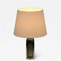 Discount Pamono Doublecoated Blue-Green Glass Table Lamp by Carl Fagerlund for Orrefors, 1950s