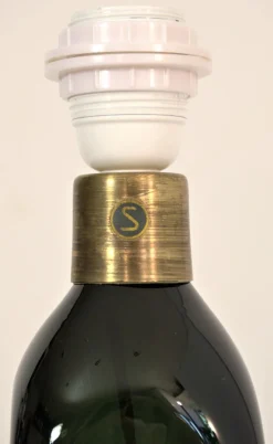 Discount Pamono Doublecoated Blue-Green Glass Table Lamp by Carl Fagerlund for Orrefors, 1950s