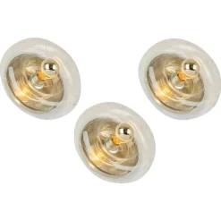 Discount Pamono Doughnut Wall Light in Clear Glass from Doria Leuchten, Germany, 1960s