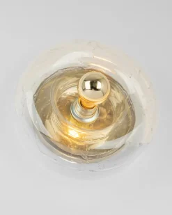 Discount Pamono Doughnut Wall Light in Clear Glass from Doria Leuchten, Germany, 1960s