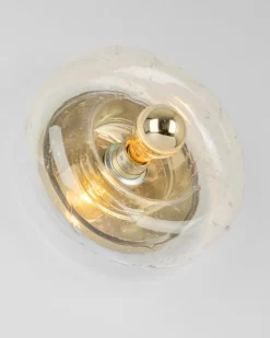 Discount Pamono Doughnut Wall Light in Clear Glass from Doria Leuchten, Germany, 1960s