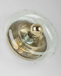 Discount Pamono Doughnut Wall Light in Clear Glass from Doria Leuchten, Germany, 1960s