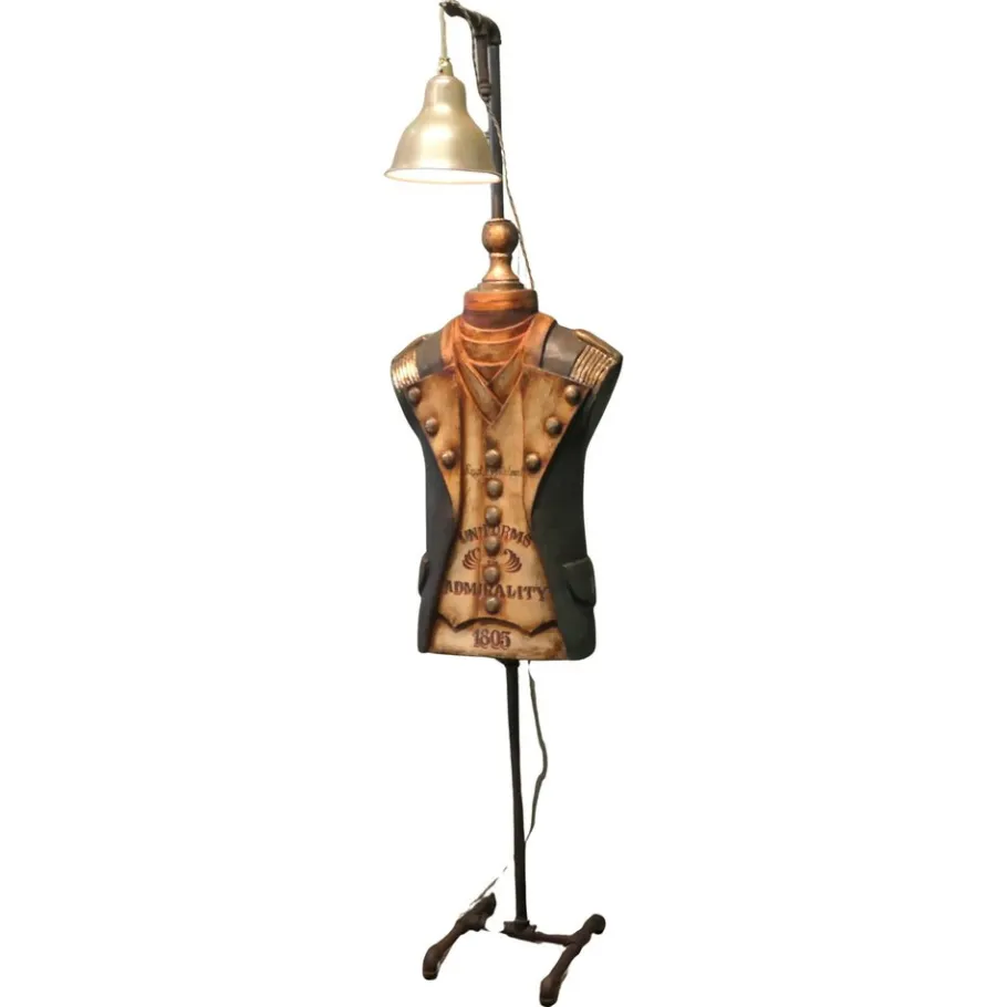 Online Pamono Dressed Navy Sculpture Floor Lamp Fibreglass Mannequin in 19th Century Dress, 1960