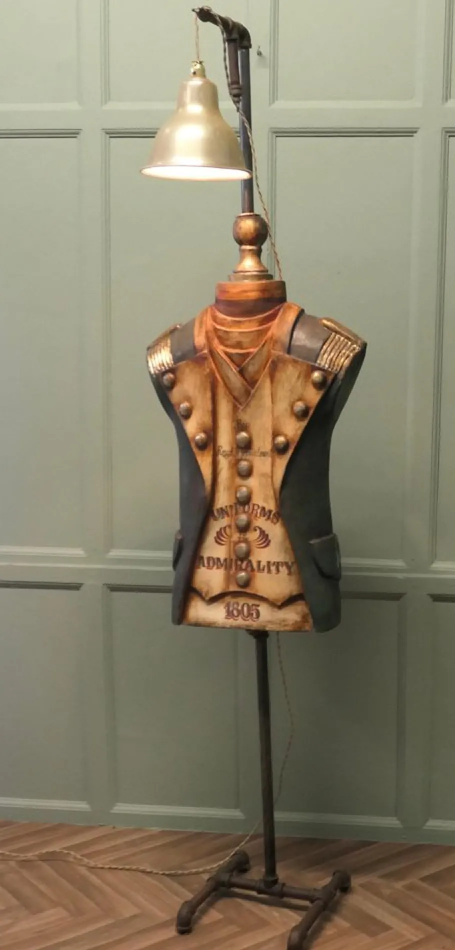 Online Pamono Dressed Navy Sculpture Floor Lamp Fibreglass Mannequin in 19th Century Dress, 1960