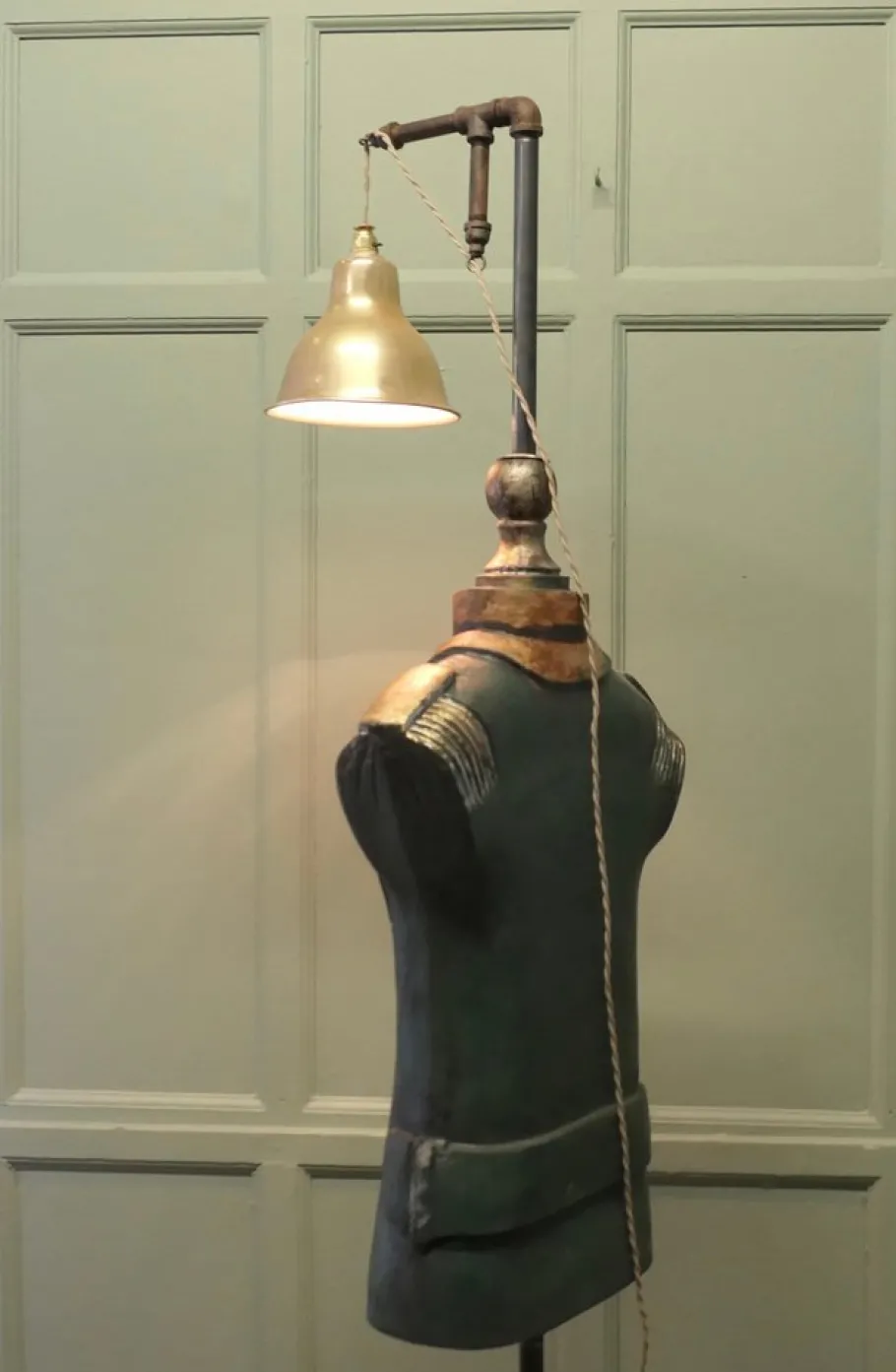 Online Pamono Dressed Navy Sculpture Floor Lamp Fibreglass Mannequin in 19th Century Dress, 1960