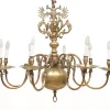 New Pamono Dutch Brass 8-Light Chandelier