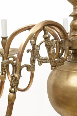 New Pamono Dutch Brass 8-Light Chandelier