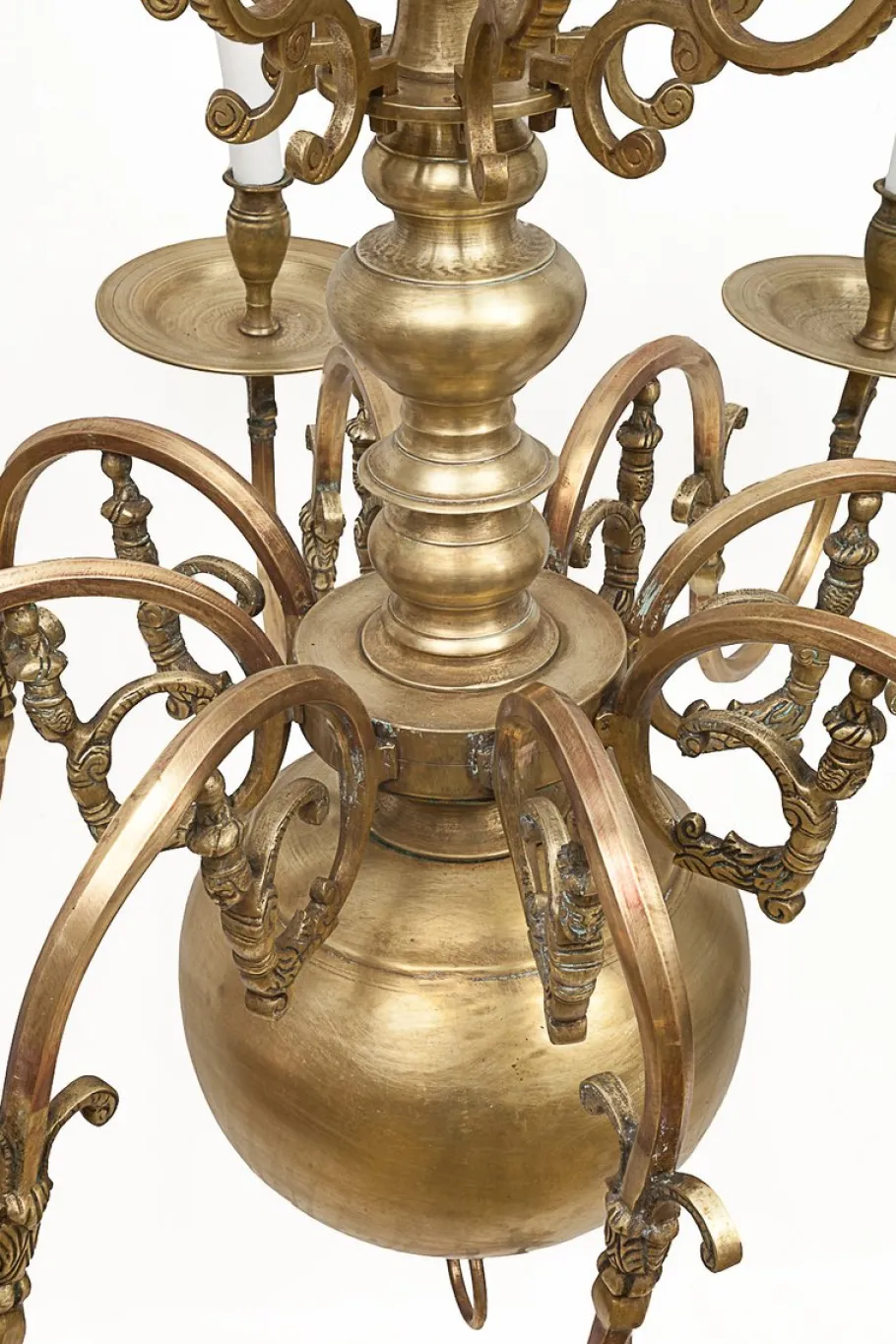 New Pamono Dutch Brass 8-Light Chandelier