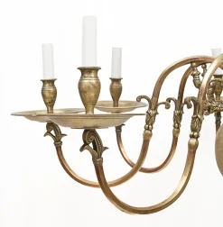 New Pamono Dutch Brass 8-Light Chandelier