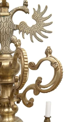 New Pamono Dutch Brass 8-Light Chandelier