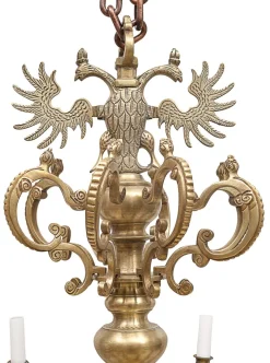 New Pamono Dutch Brass 8-Light Chandelier