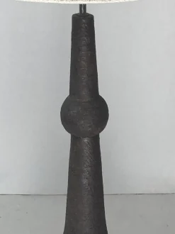 Clearance Pamono Dutch Brutalist Wabi Sabi Bouclé & Ceramic Floor Lamp, 1960s