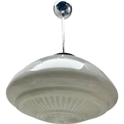 Online Pamono Dutch Pendant Stem Lamp with a Globular Opaline Shade from Phillips, 1930s