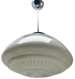 Online Pamono Dutch Pendant Stem Lamp with a Globular Opaline Shade from Phillips, 1930s