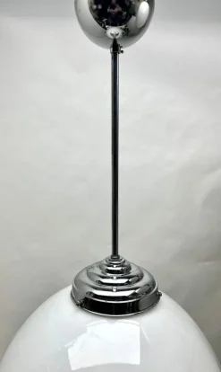 Online Pamono Dutch Pendant Stem Lamp with a Globular Opaline Shade from Phillips, 1930s