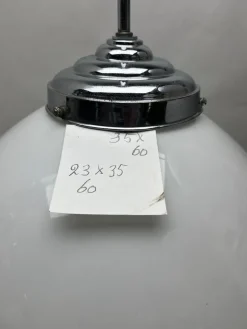 Online Pamono Dutch Pendant Stem Lamp with a Globular Opaline Shade from Phillips, 1930s