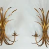 New Pamono Ear of Wheat Wall Lights in Gilded Metal from Coco Chanel, Set of 2