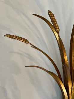 New Pamono Ear of Wheat Wall Lights in Gilded Metal from Coco Chanel, Set of 2