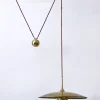 Discount Pamono Early Brass Counterweight Pendant Lamp Onos 55 by Florian Schulz, 1960s