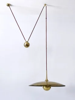 Discount Pamono Early Brass Counterweight Pendant Lamp Onos 55 by Florian Schulz, 1960s