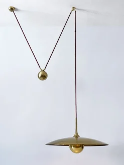 Discount Pamono Early Brass Counterweight Pendant Lamp Onos 55 by Florian Schulz, 1960s