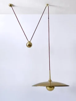 Discount Pamono Early Brass Counterweight Pendant Lamp Onos 55 by Florian Schulz, 1960s